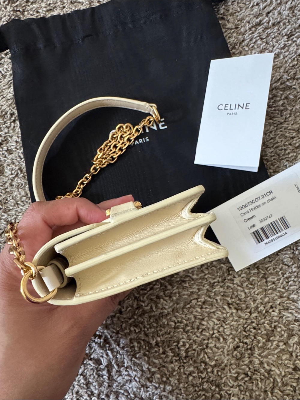 New Celine Card Case Holder on Chain Leather Limited Edition - Picture 6 of 10
